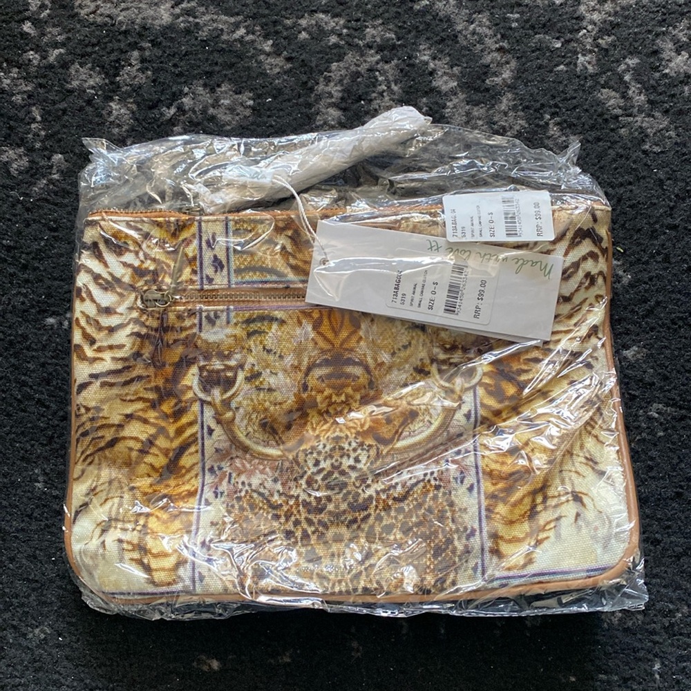 Camilla Never Used Spirit Animal small canvas clutch